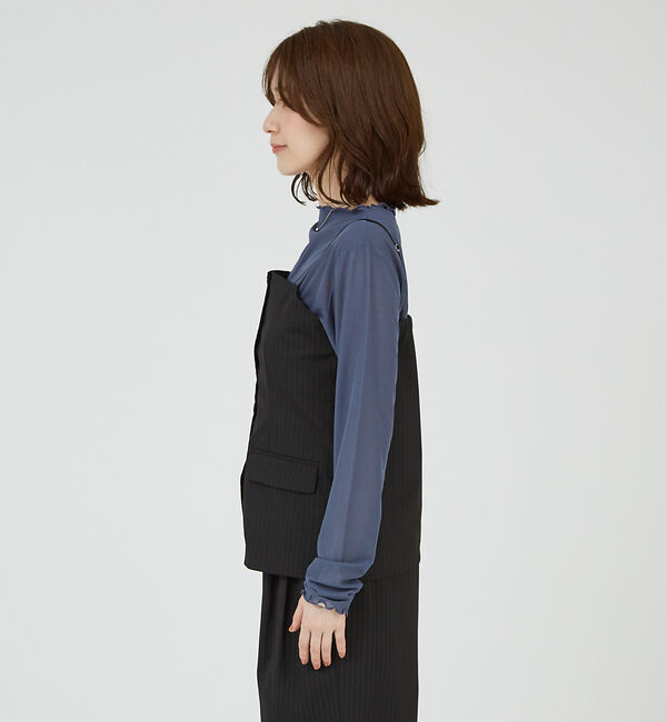 abahouse mavie「【セットアップ対応】ピンストライプ＆無地ビスチェベスト」|ベスト・ジレ|