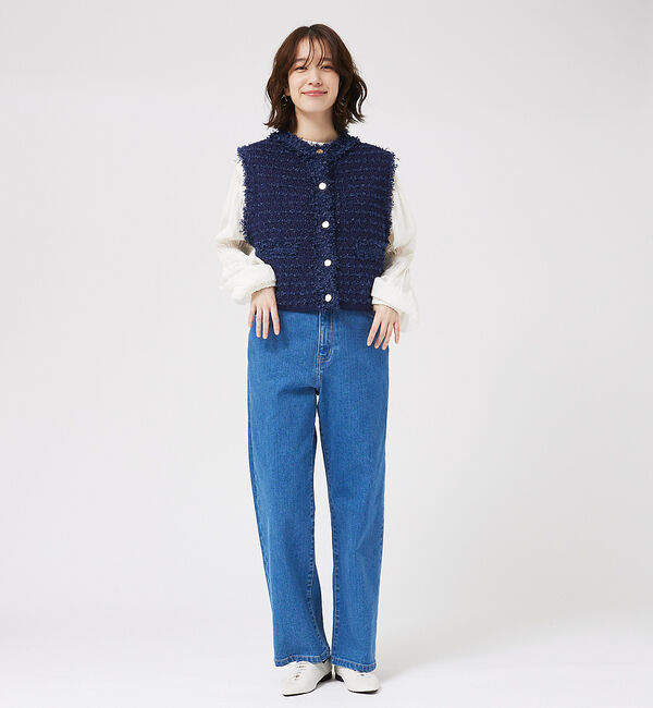 abahouse mavie「ツィードニットベスト」|ベスト・ジレ|