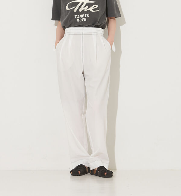 NOMINE「ステッチタックパンツ」|スラックス|ホワイト