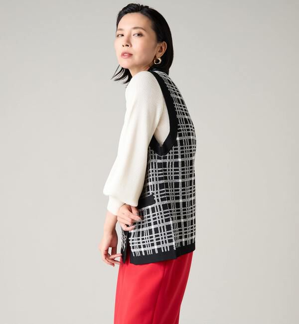 TIARA「ジャカード柄ベスト」|ベスト・ジレ|