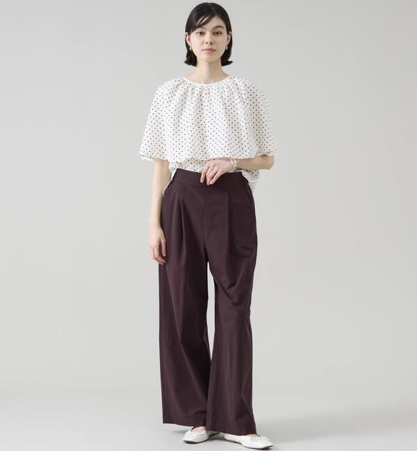 TIARA「ドットプリントケープブラウス」|シャツ・ブラウス|