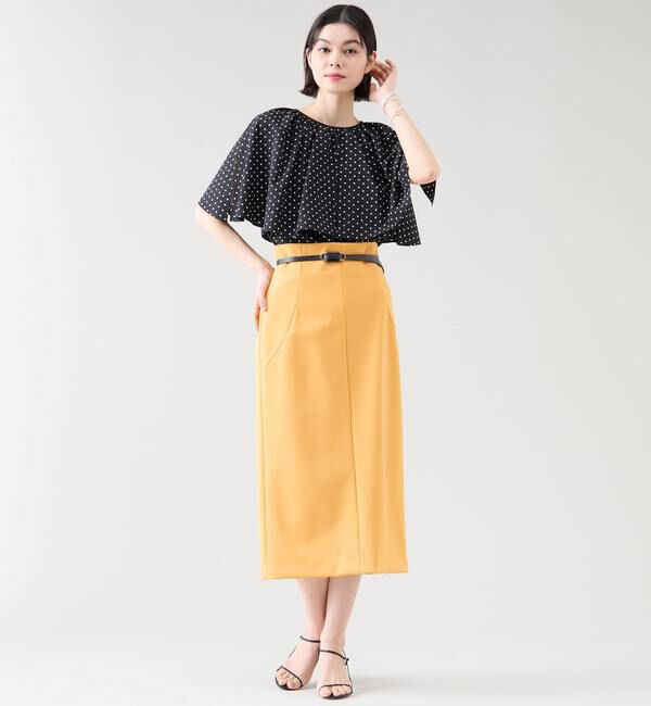 TIARA「ドットプリントケープブラウス」|シャツ・ブラウス|