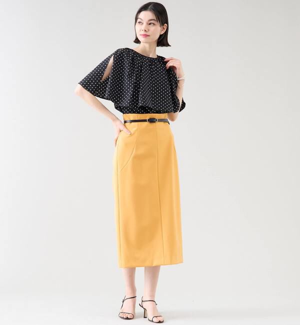 TIARA「ドットプリントケープブラウス」|シャツ・ブラウス|