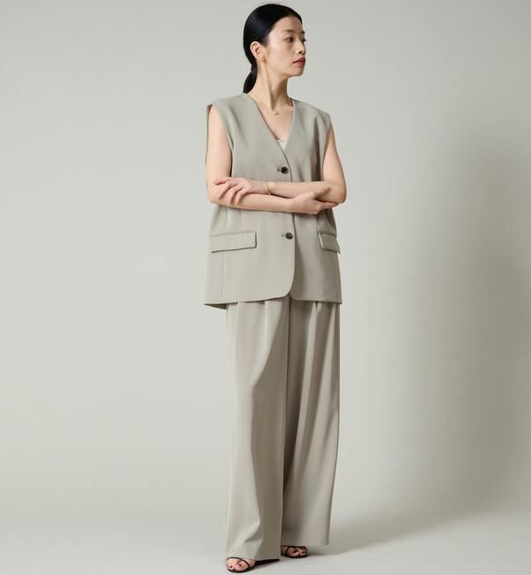 Liesse「ノーカラーVベスト（セットアップ対応）」|ベスト・ジレ|