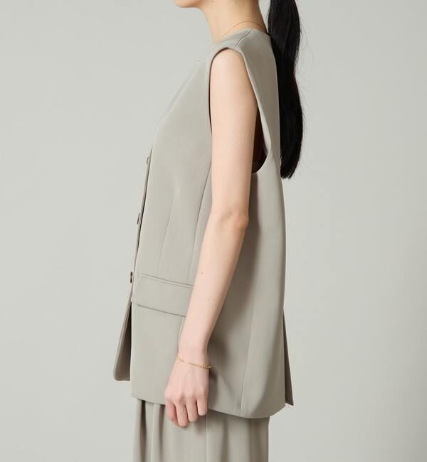 Liesse「ノーカラーVベスト（セットアップ対応）」|ベスト・ジレ|