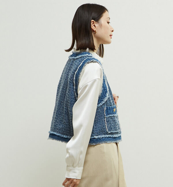 Soffitto「デニムツイード見え加工ベスト」|ベスト・ジレ|