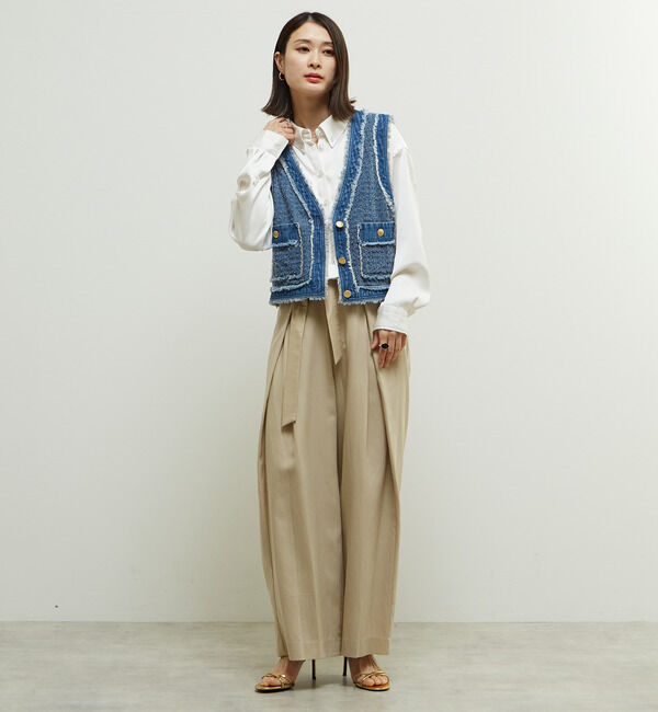 Soffitto「デニムツイード見え加工ベスト」|ベスト・ジレ|