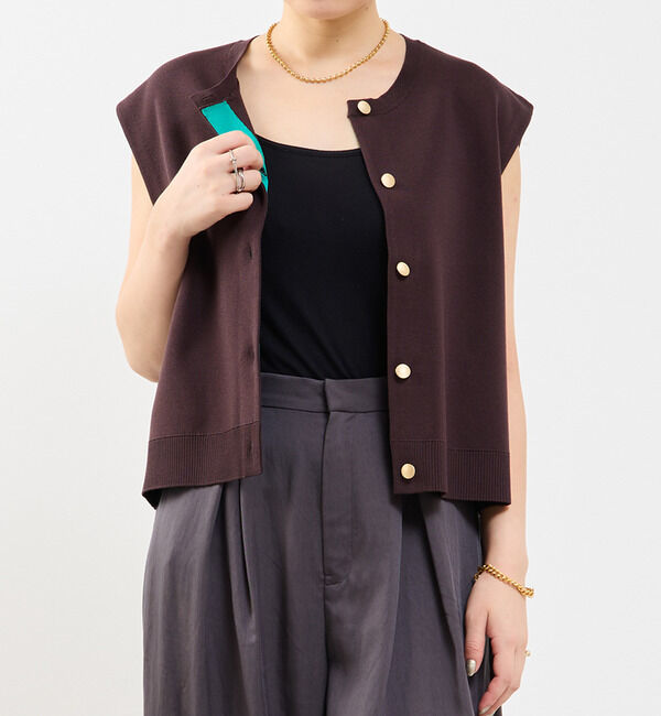 Soffitto「釦付きニットベスト」|ベスト・ジレ|