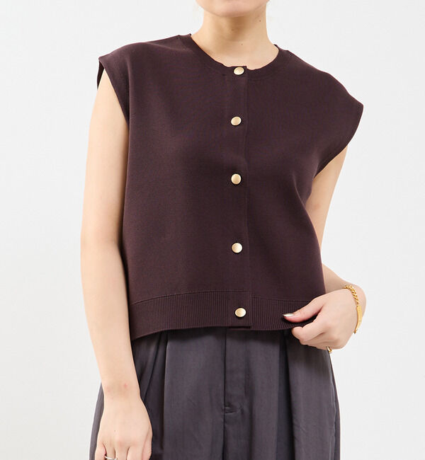 Soffitto「釦付きニットベスト」|ベスト・ジレ|