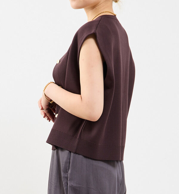 Soffitto「釦付きニットベスト」|ベスト・ジレ|