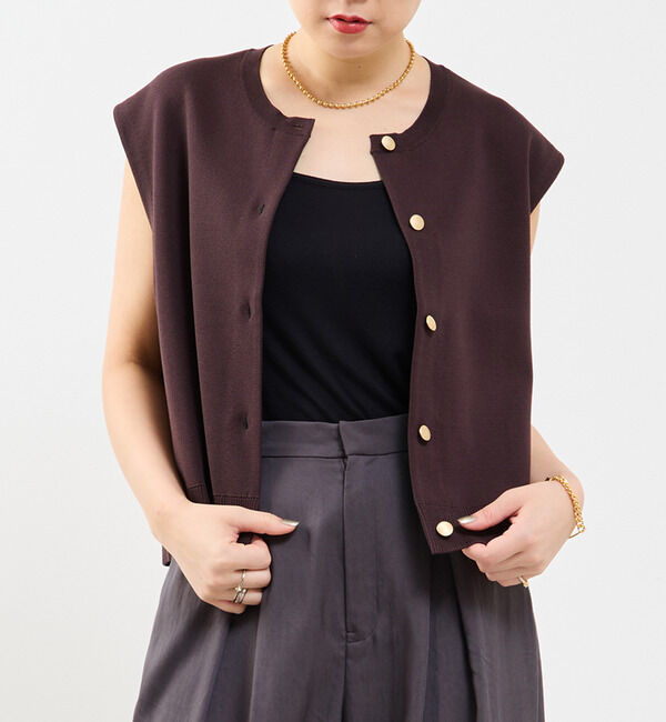 Soffitto「釦付きニットベスト」|ベスト・ジレ|