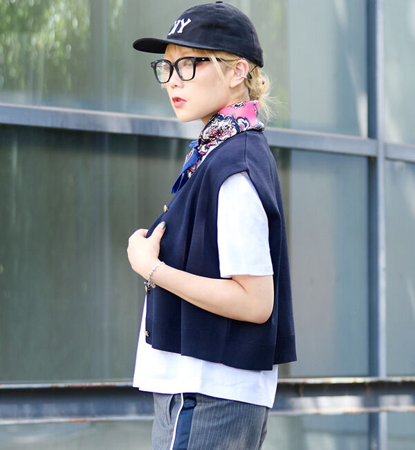 Soffitto「釦付きニットベスト」|ベスト・ジレ|