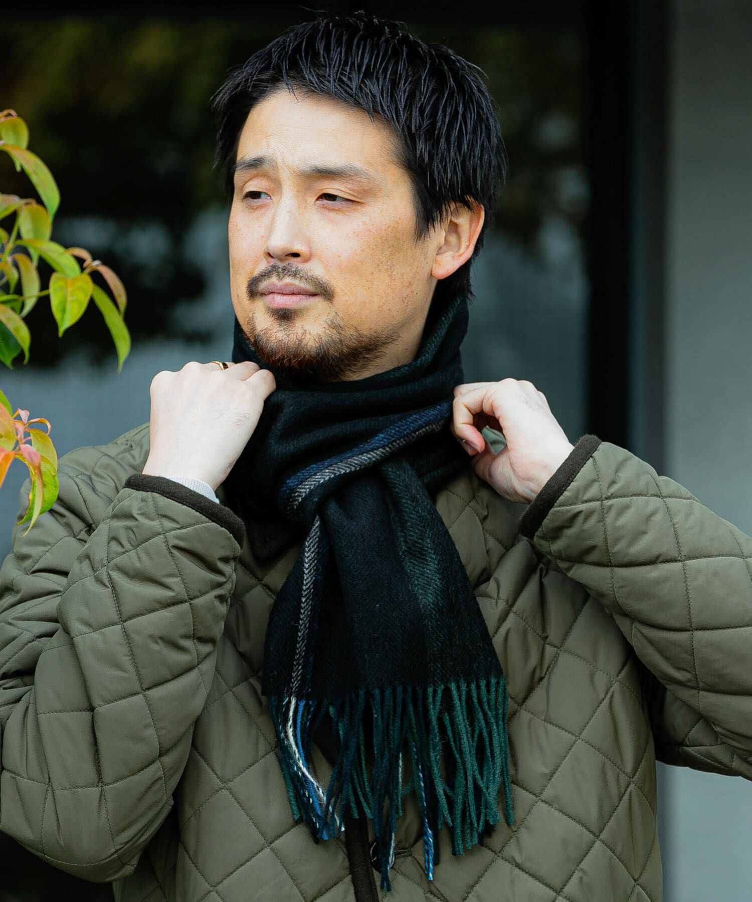 URBAN RESEARCH DOORS「LIFE STYLE TAILOR　サイドラインウールマフラー」|マフラー|