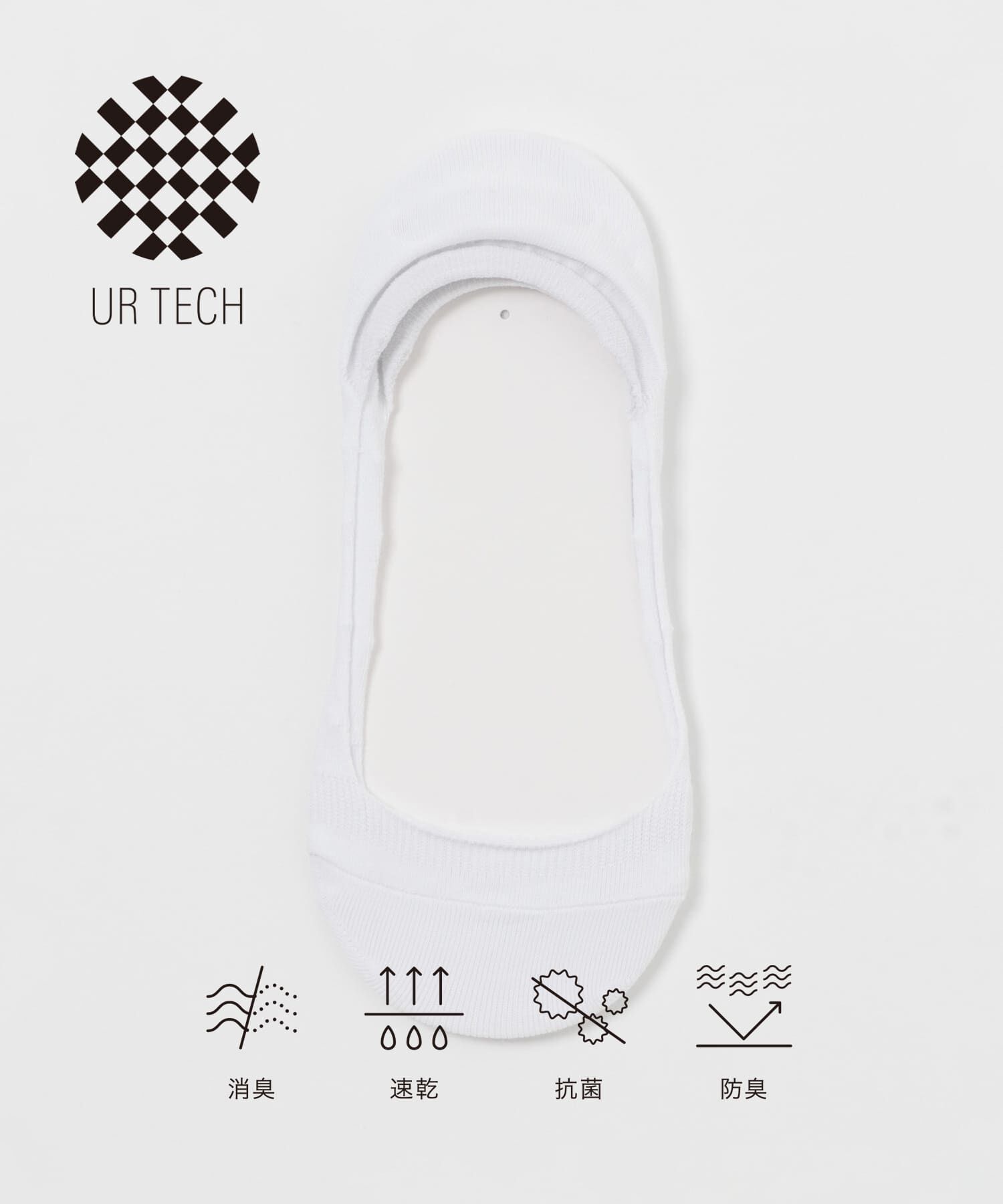 URBAN RESEARCH「『UR TECH』ショートカバーソックス」|ソックス|ホワイト