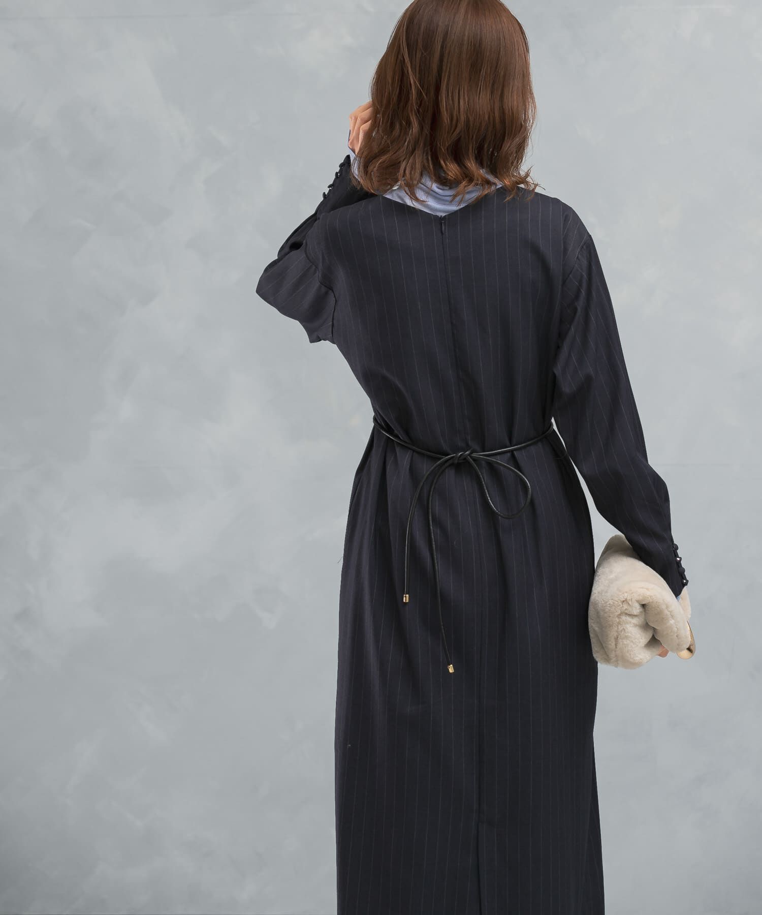 URBAN RESEARCH ROSSO「Vネックベルト付ストレートワンピース」|ワンピース|