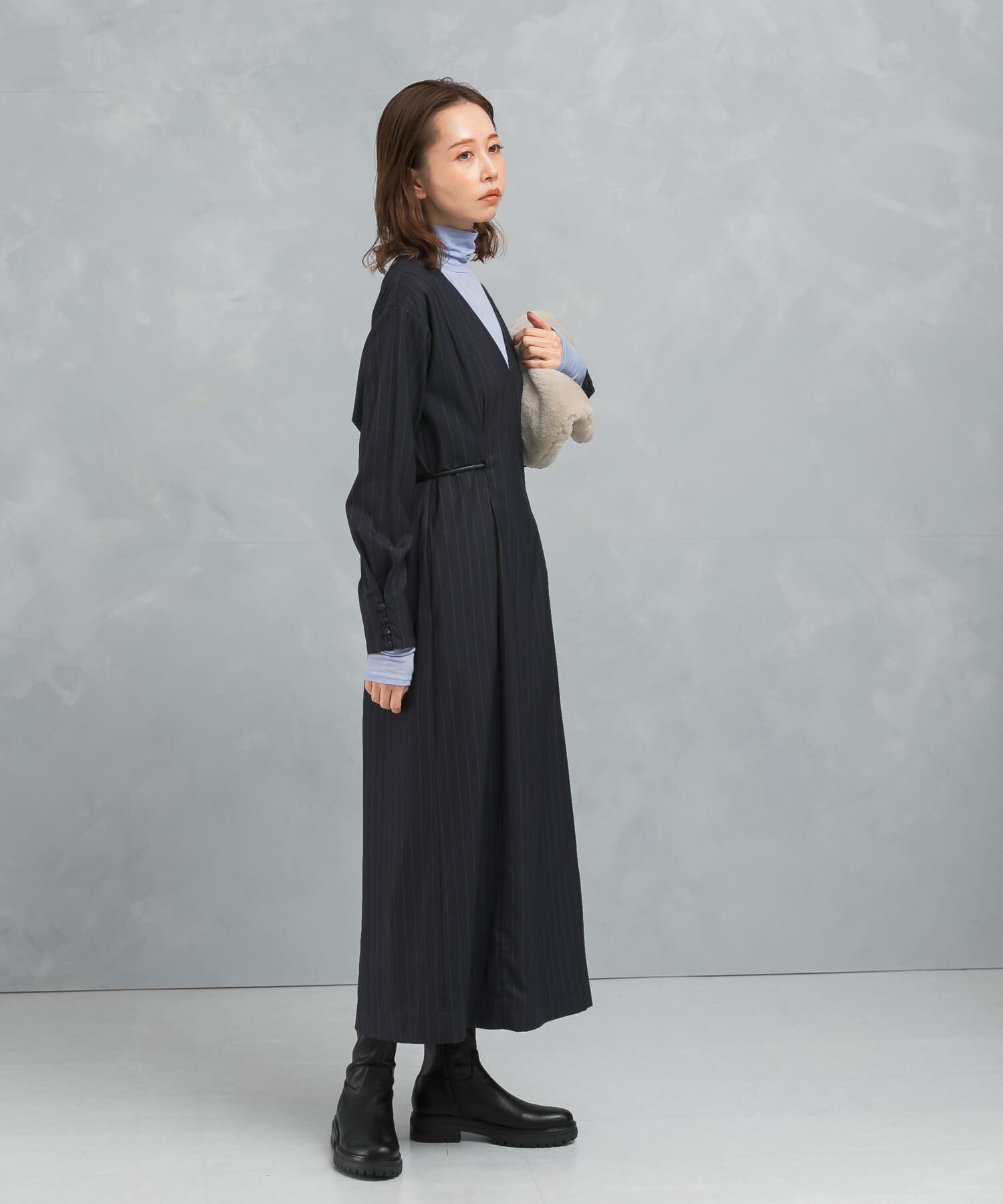 URBAN RESEARCH ROSSO「Vネックベルト付ストレートワンピース」|ワンピース|