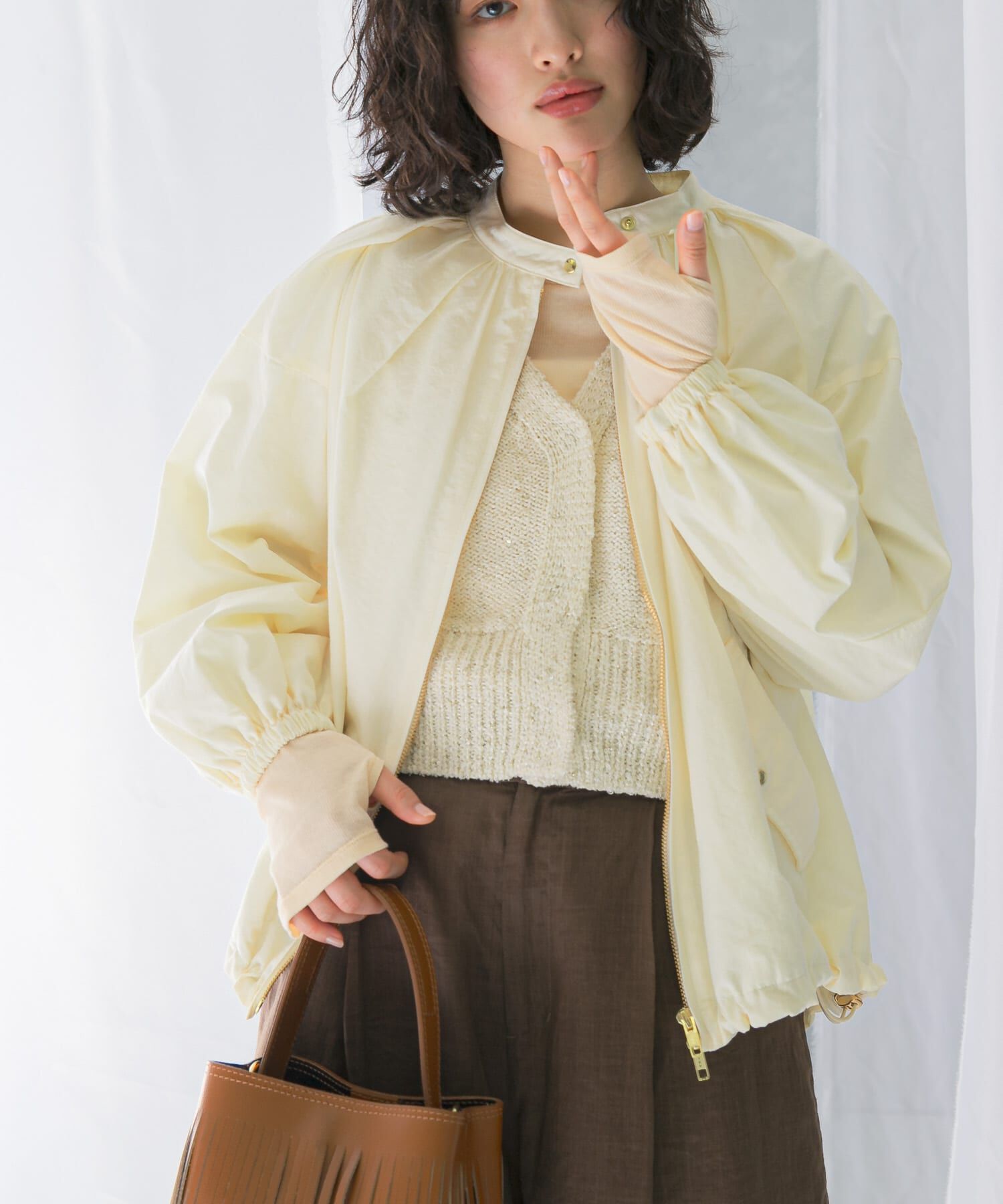 URBAN RESEARCH ROSSO「ギャザーボリュームブルゾン」|ブルゾン・スタジャン|