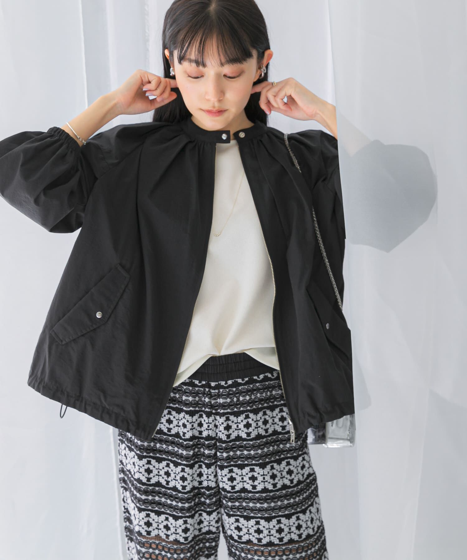 URBAN RESEARCH ROSSO「ギャザーボリュームブルゾン」|ブルゾン・スタジャン|