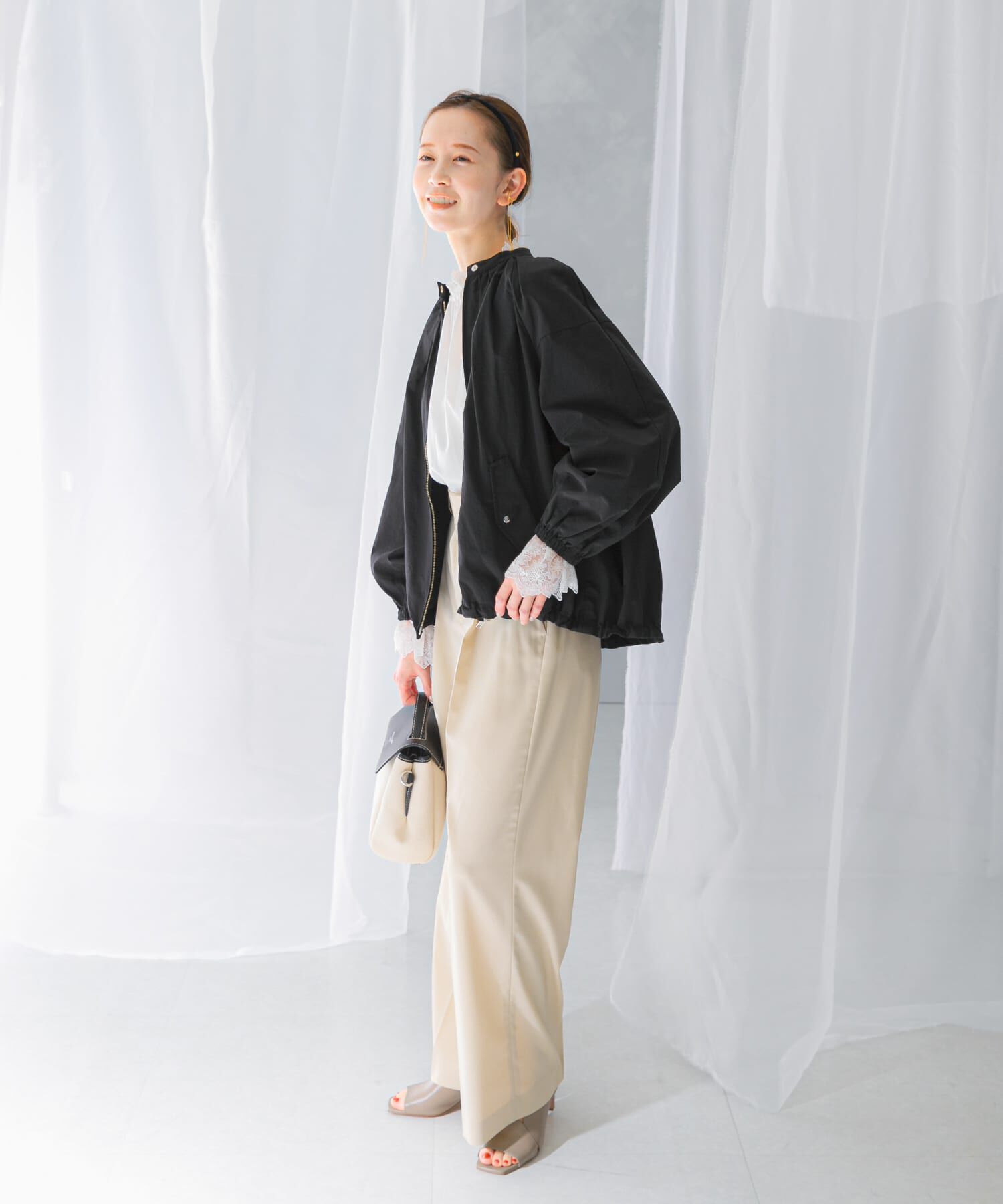 URBAN RESEARCH ROSSO「ギャザーボリュームブルゾン」|ブルゾン・スタジャン|