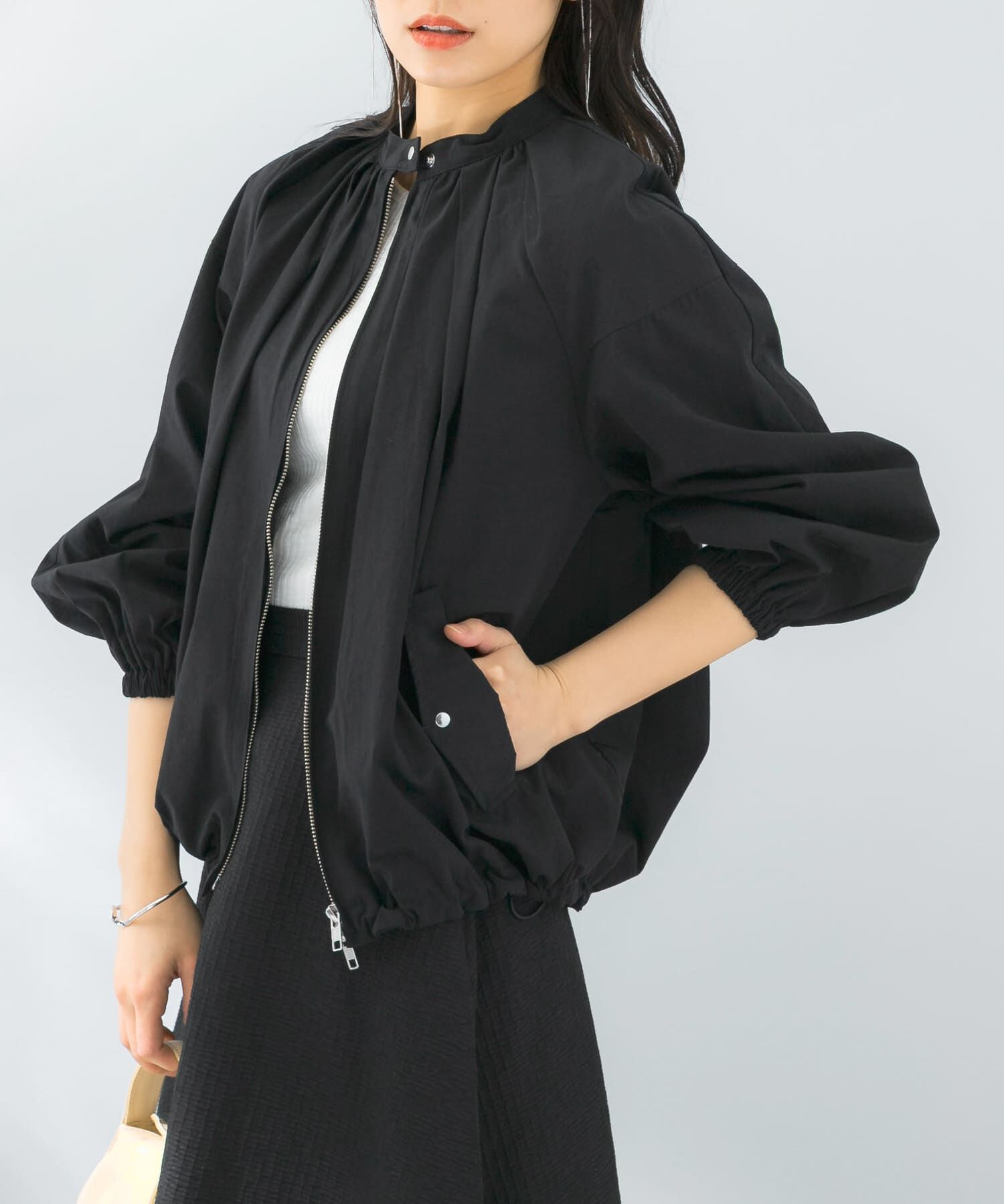 URBAN RESEARCH ROSSO「ギャザーボリュームブルゾン」|ブルゾン・スタジャン|