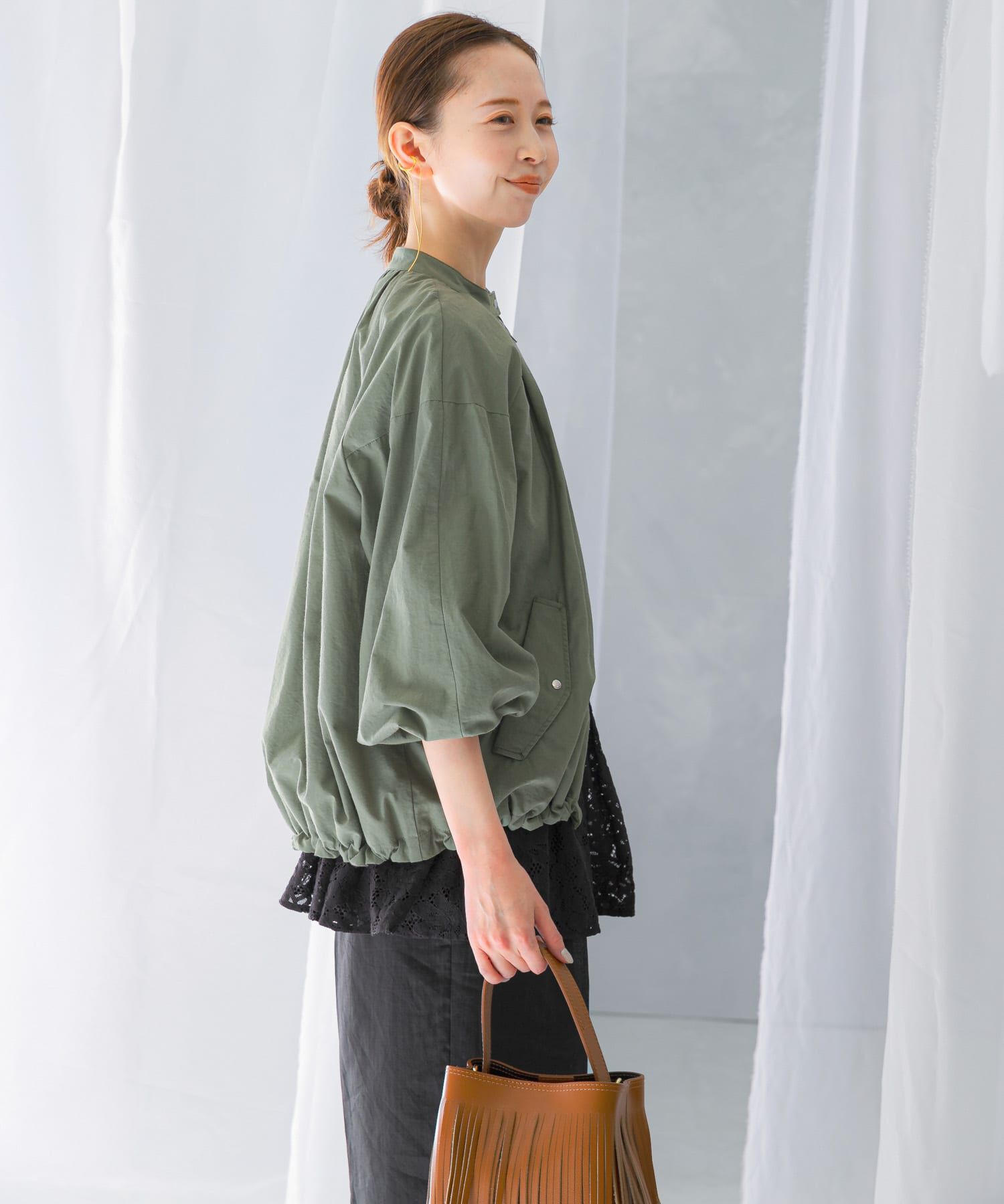 URBAN RESEARCH ROSSO「ギャザーボリュームブルゾン」|ブルゾン・スタジャン|