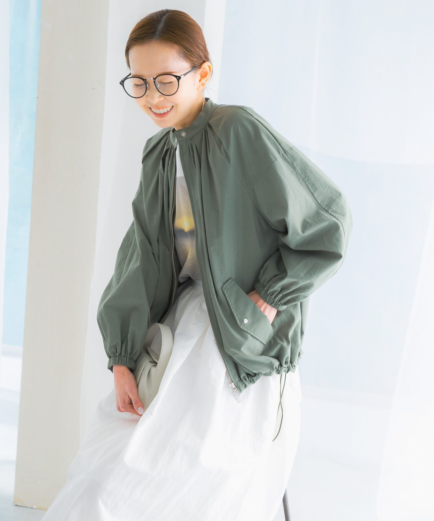 URBAN RESEARCH ROSSO「ギャザーボリュームブルゾン」|ブルゾン・スタジャン|