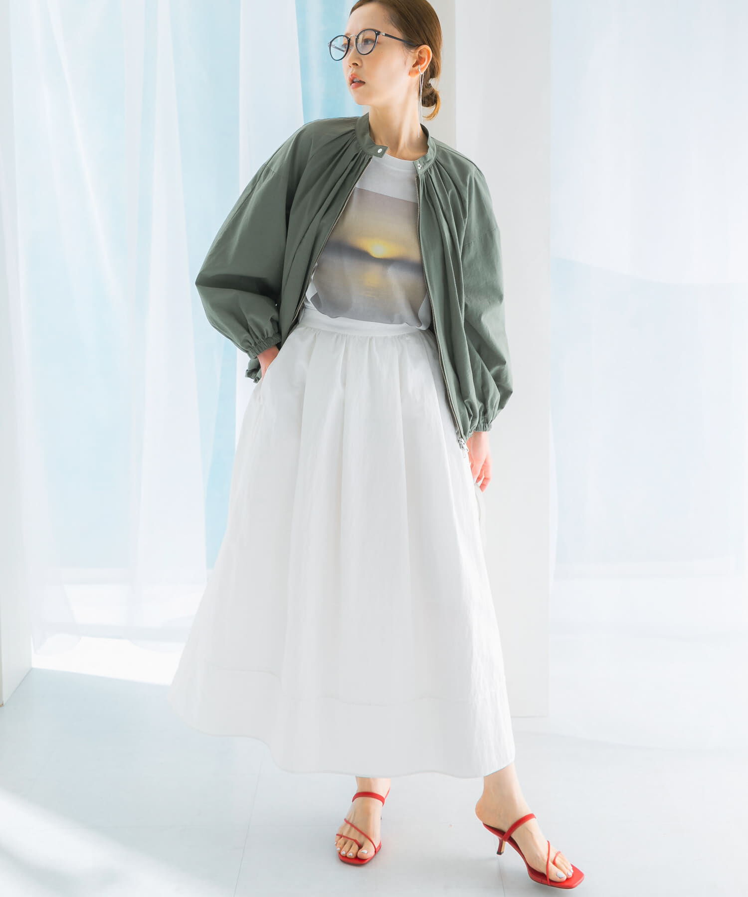 URBAN RESEARCH ROSSO「ギャザーボリュームブルゾン」|ブルゾン・スタジャン|