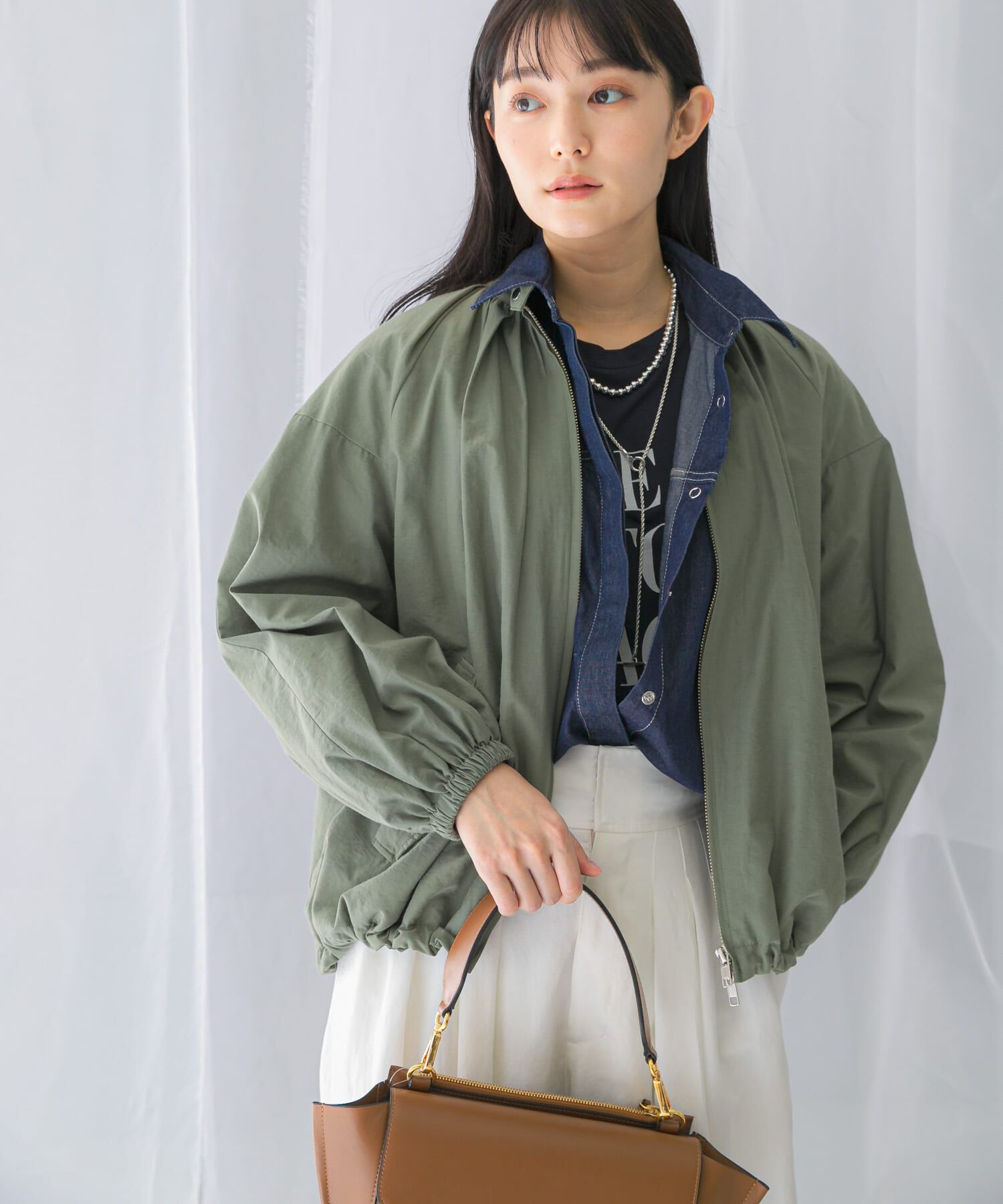 URBAN RESEARCH ROSSO「ギャザーボリュームブルゾン」|ブルゾン・スタジャン|