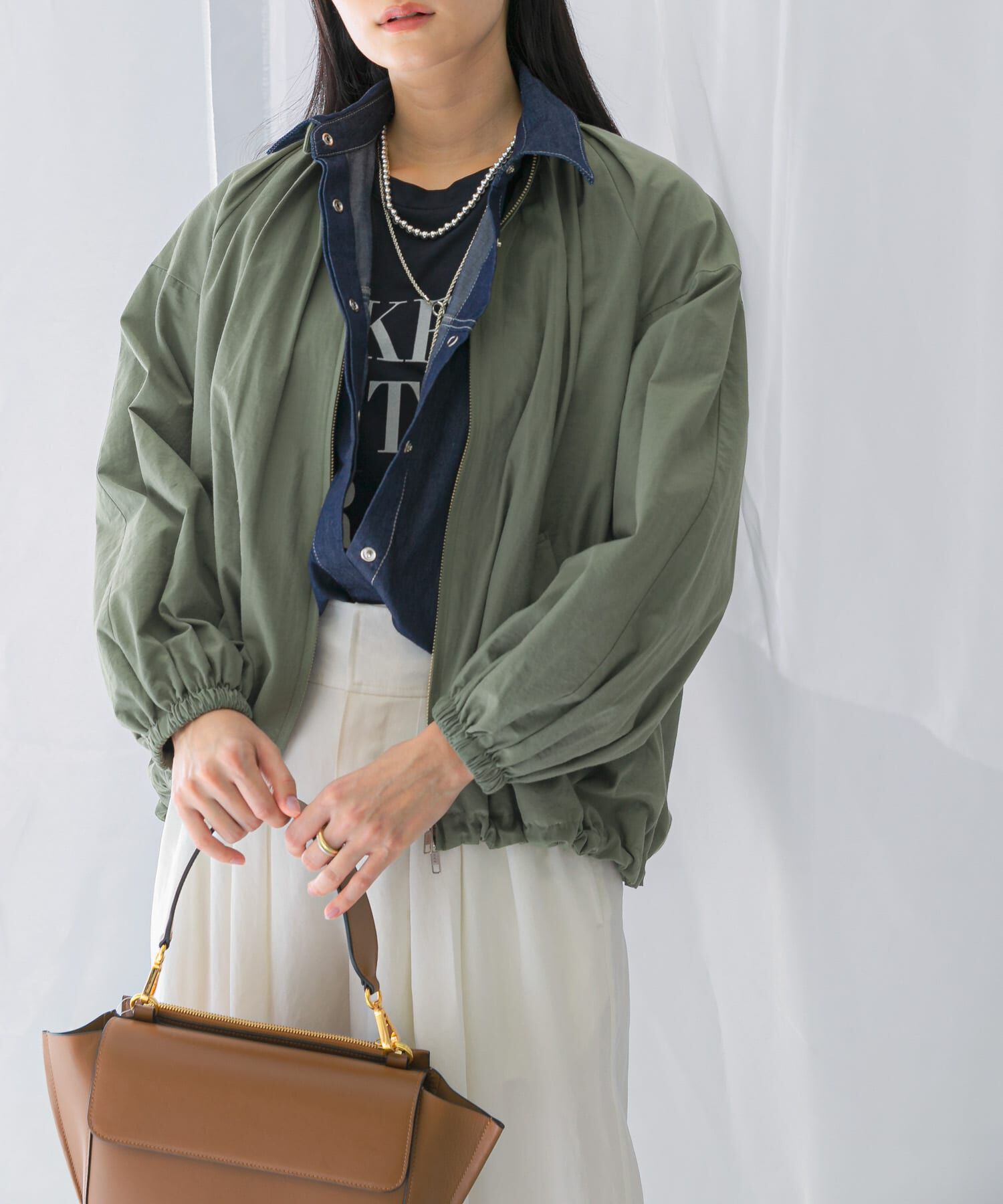 URBAN RESEARCH ROSSO「ギャザーボリュームブルゾン」|ブルゾン・スタジャン|