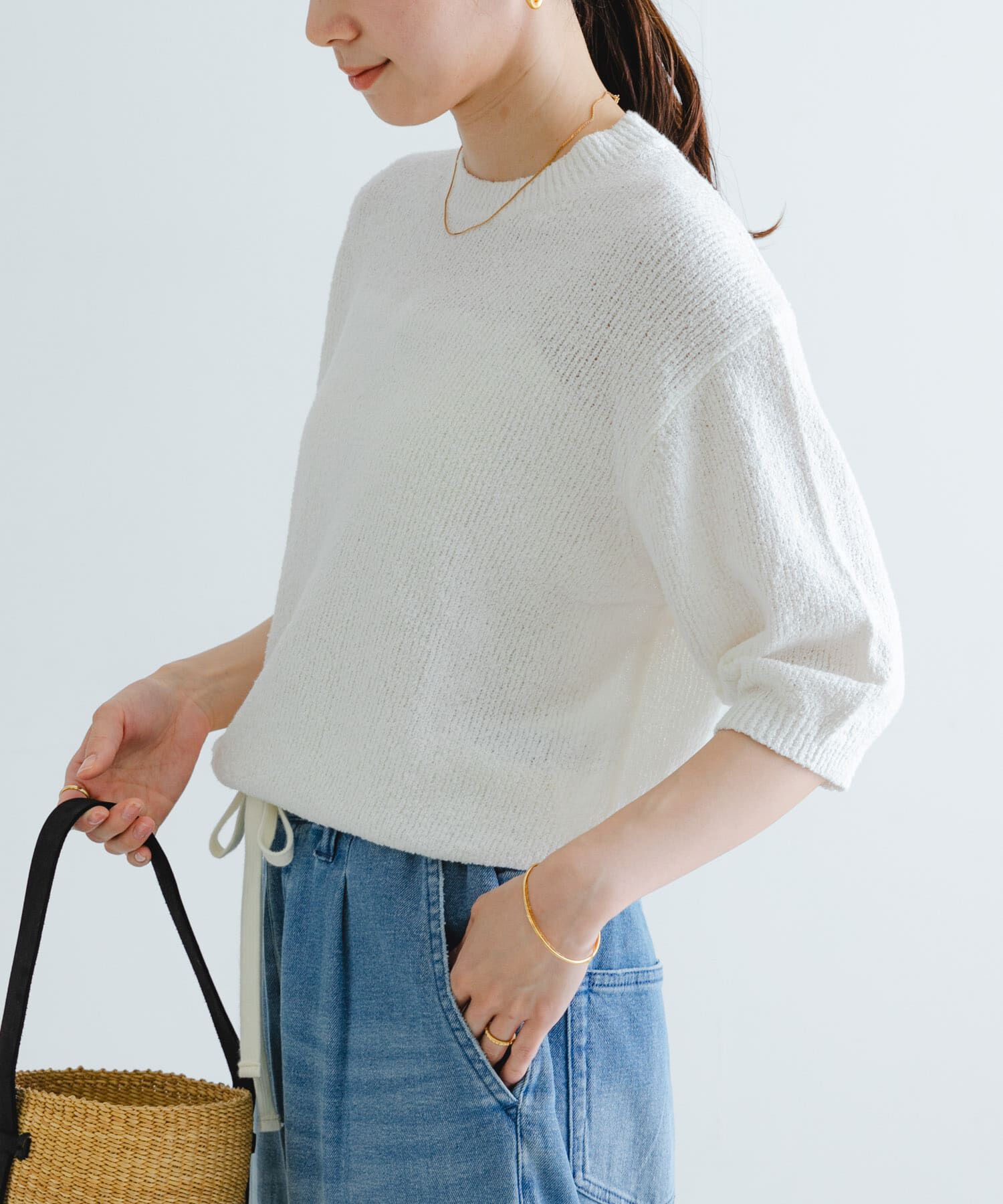 URBAN RESEARCH「ブークレハーフスリーブニット」|ニット・セーター|