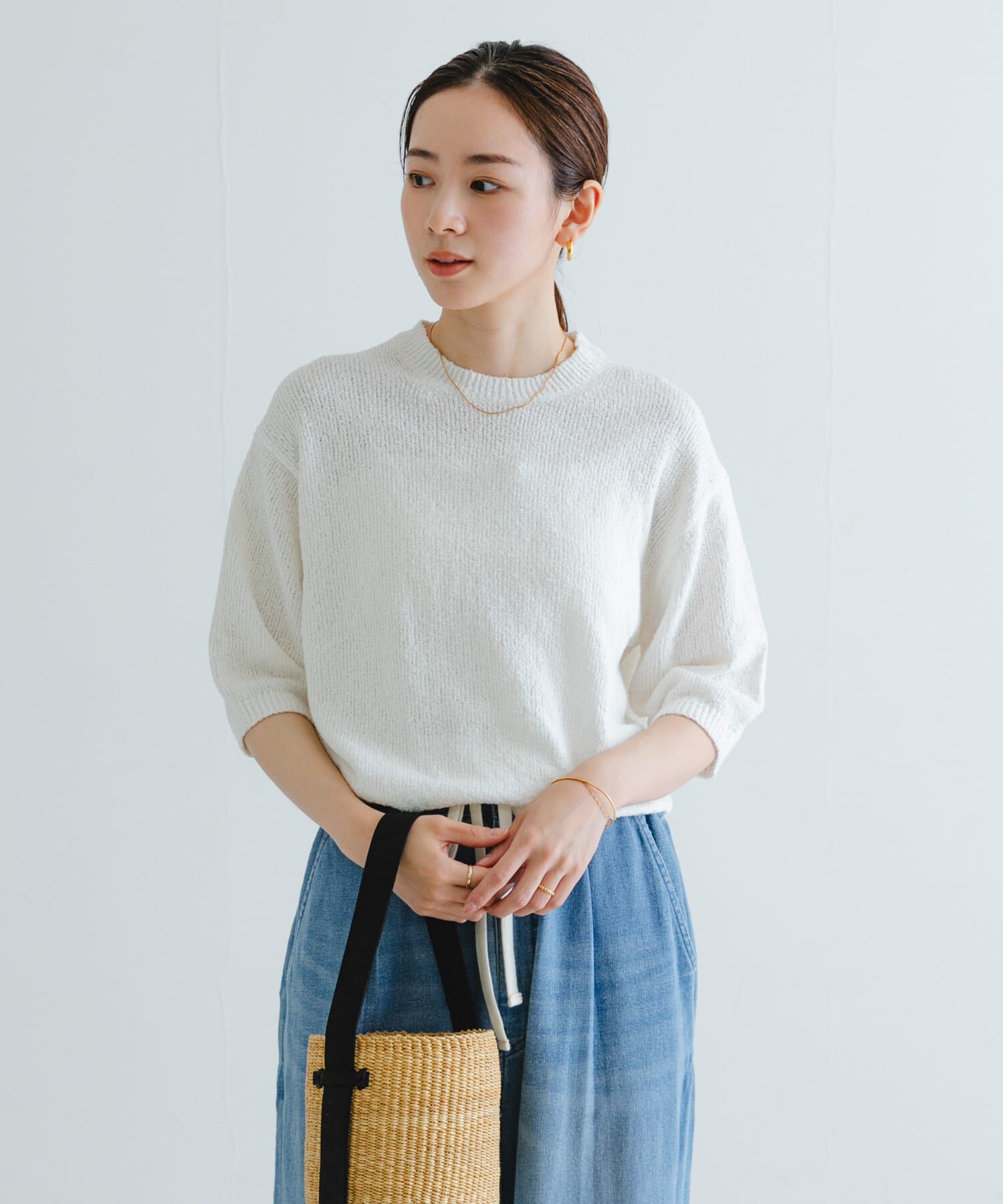 URBAN RESEARCH「ブークレハーフスリーブニット」|ニット・セーター|