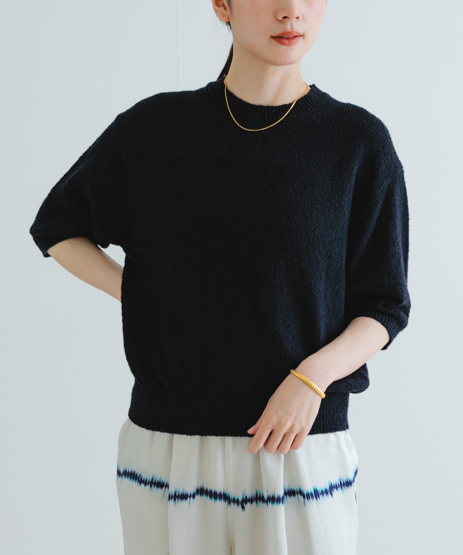 URBAN RESEARCH「ブークレハーフスリーブニット」|ニット・セーター|