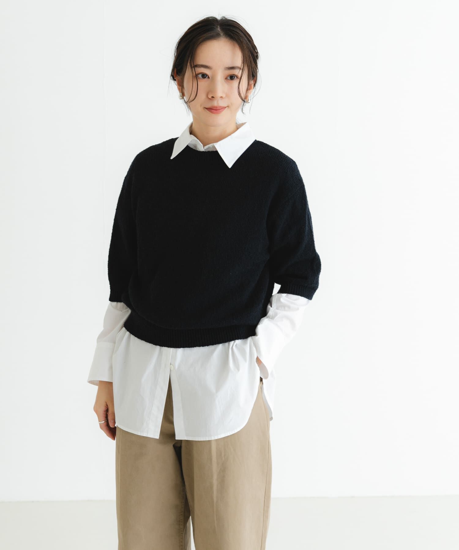 URBAN RESEARCH「ブークレハーフスリーブニット」|ニット・セーター|