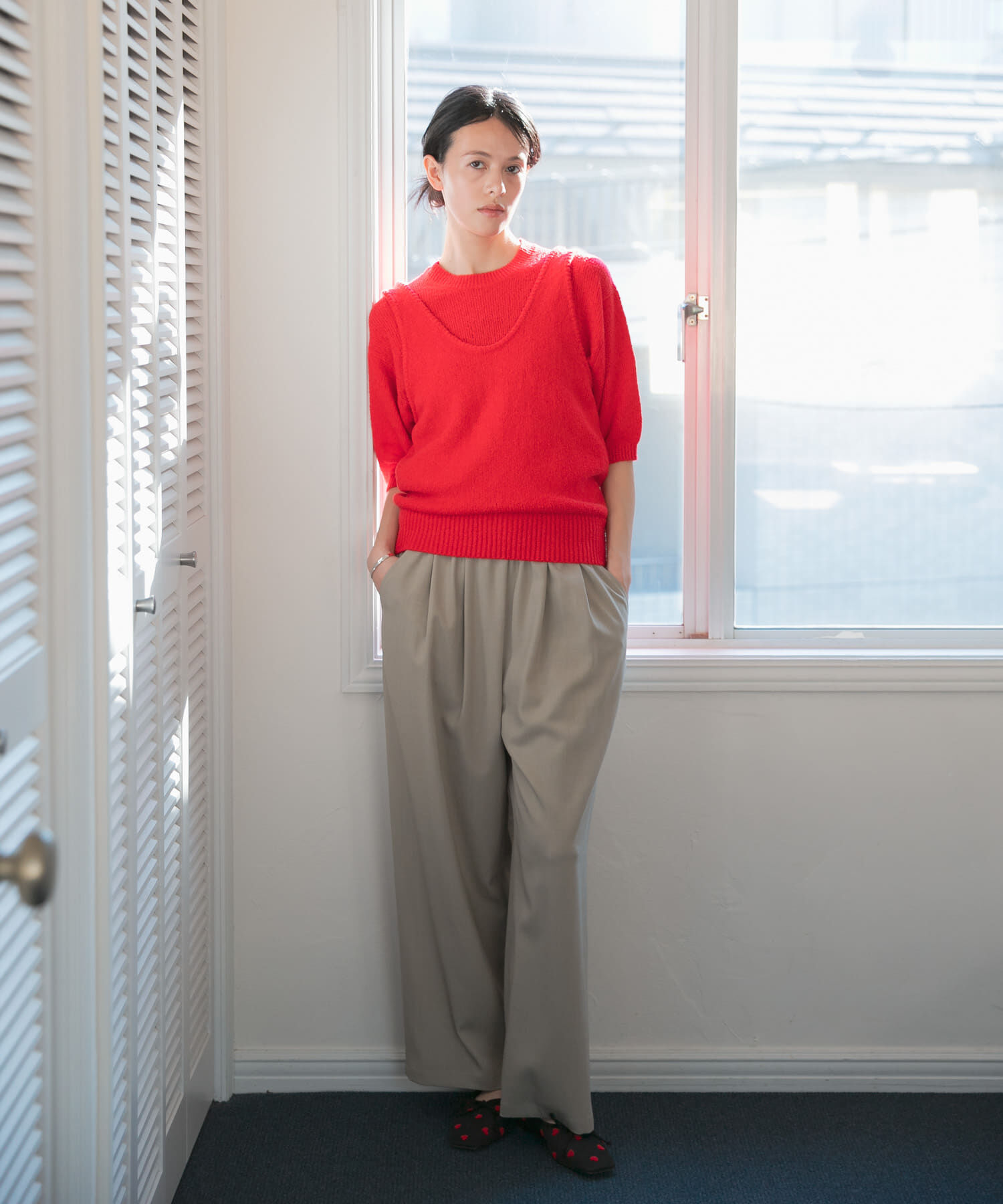 URBAN RESEARCH「ブークレハーフスリーブニット」|ニット・セーター|