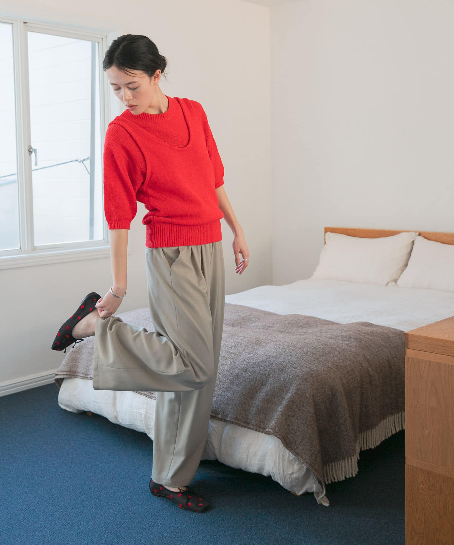 URBAN RESEARCH「ブークレハーフスリーブニット」|ニット・セーター|