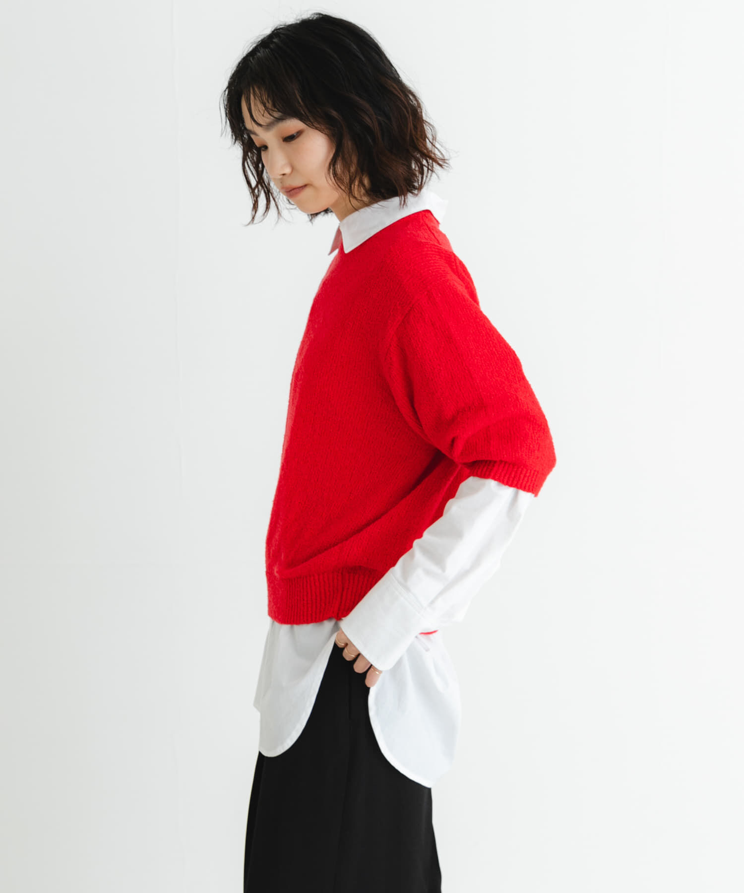 URBAN RESEARCH「ブークレハーフスリーブニット」|ニット・セーター|