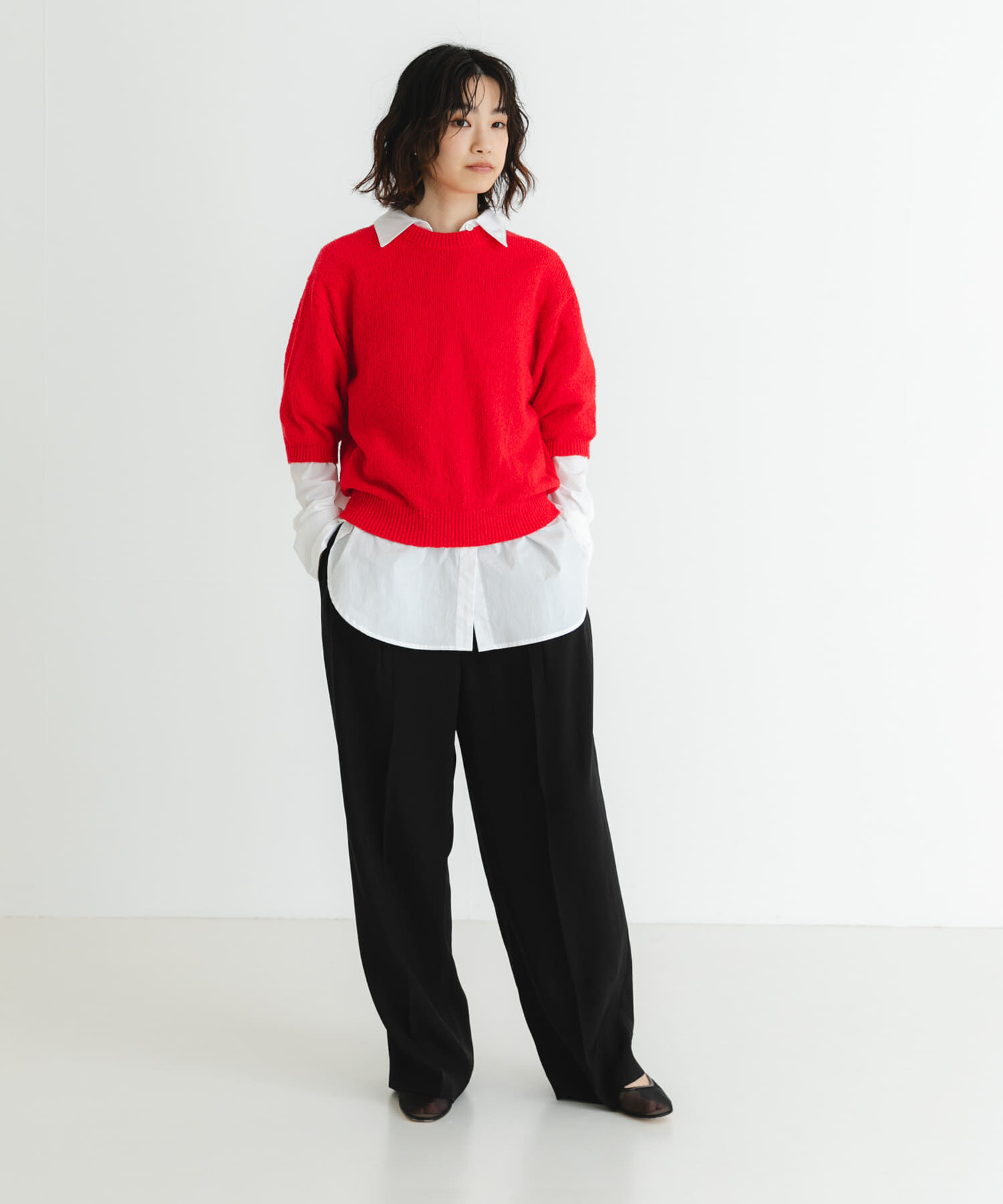 URBAN RESEARCH「ブークレハーフスリーブニット」|ニット・セーター|