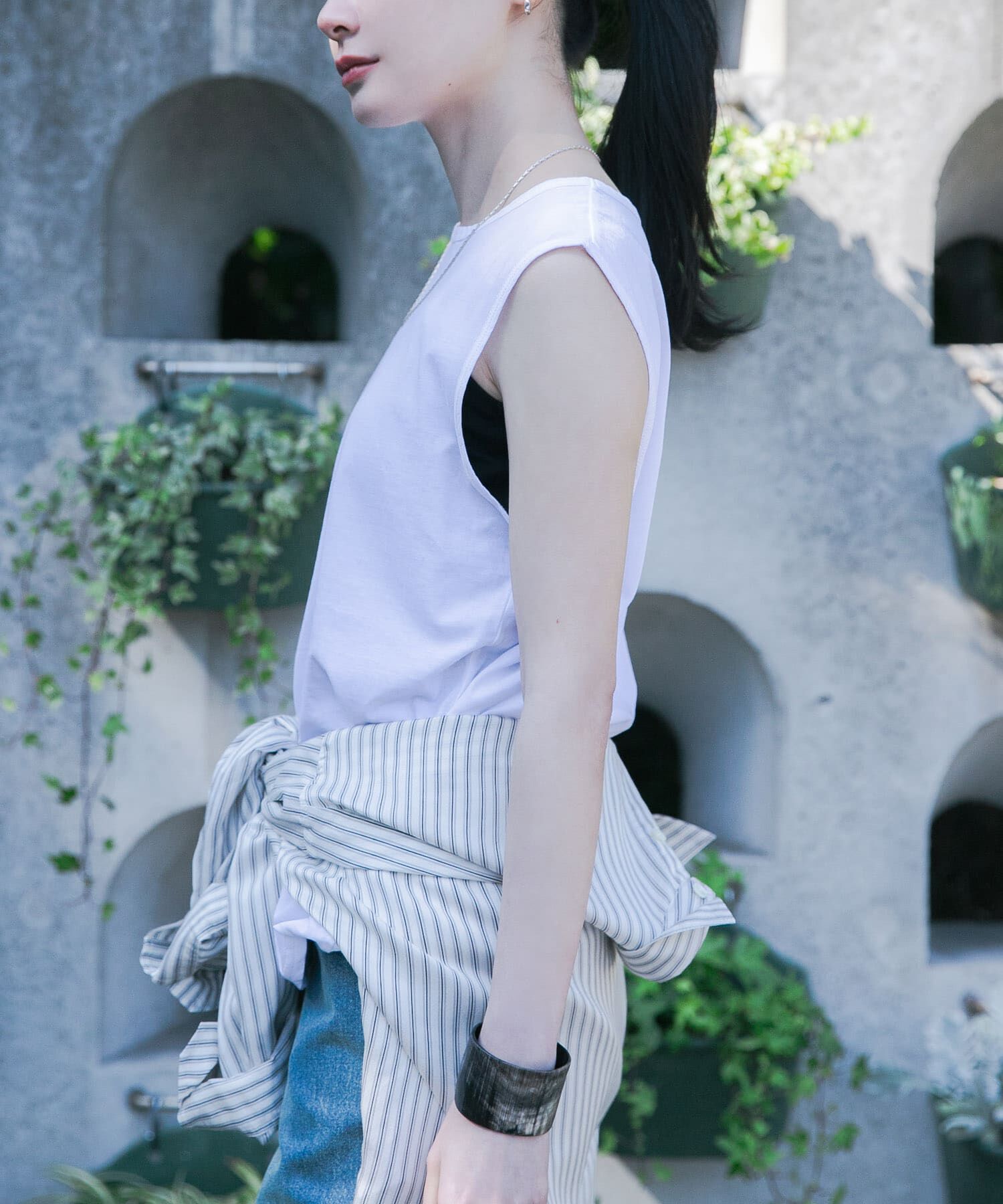 URBAN RESEARCH「new basic　ドライツイストノースリーブカットソー」|Tシャツ・カットソー|