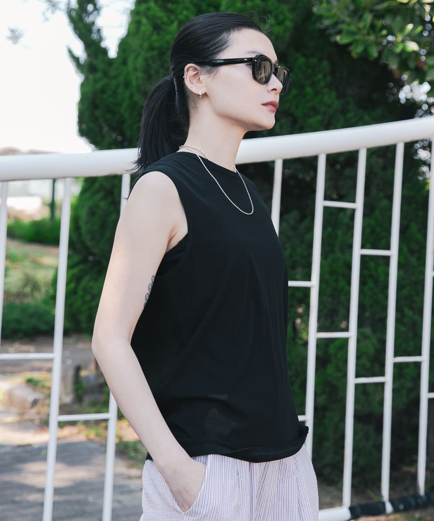 URBAN RESEARCH「new basic　ドライツイストノースリーブカットソー」|Tシャツ・カットソー|