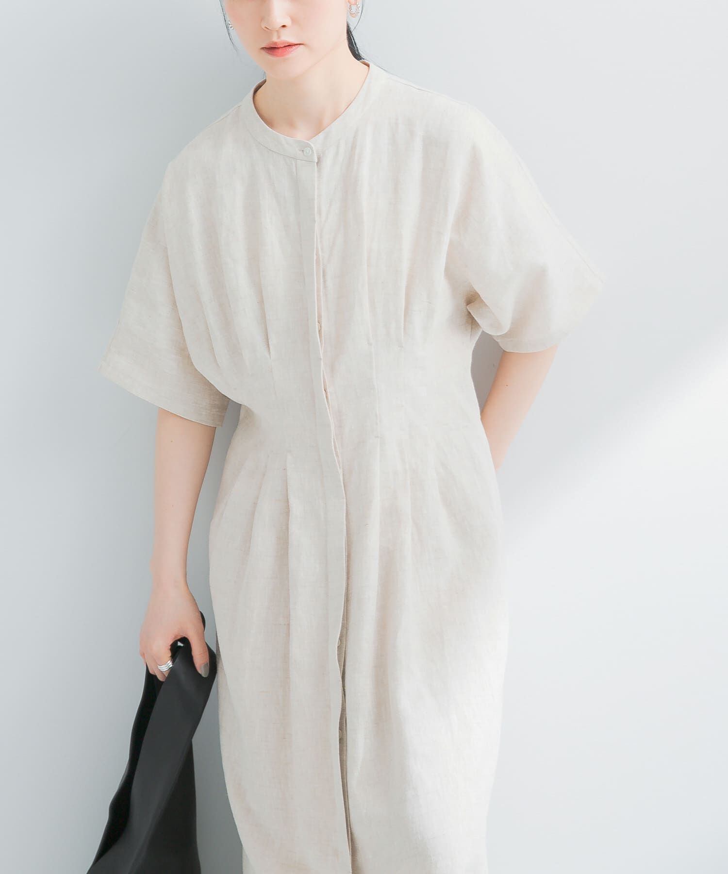 URBAN RESEARCH「『2サイズ展開』タックデザインリネンワンピース」|ワンピース|