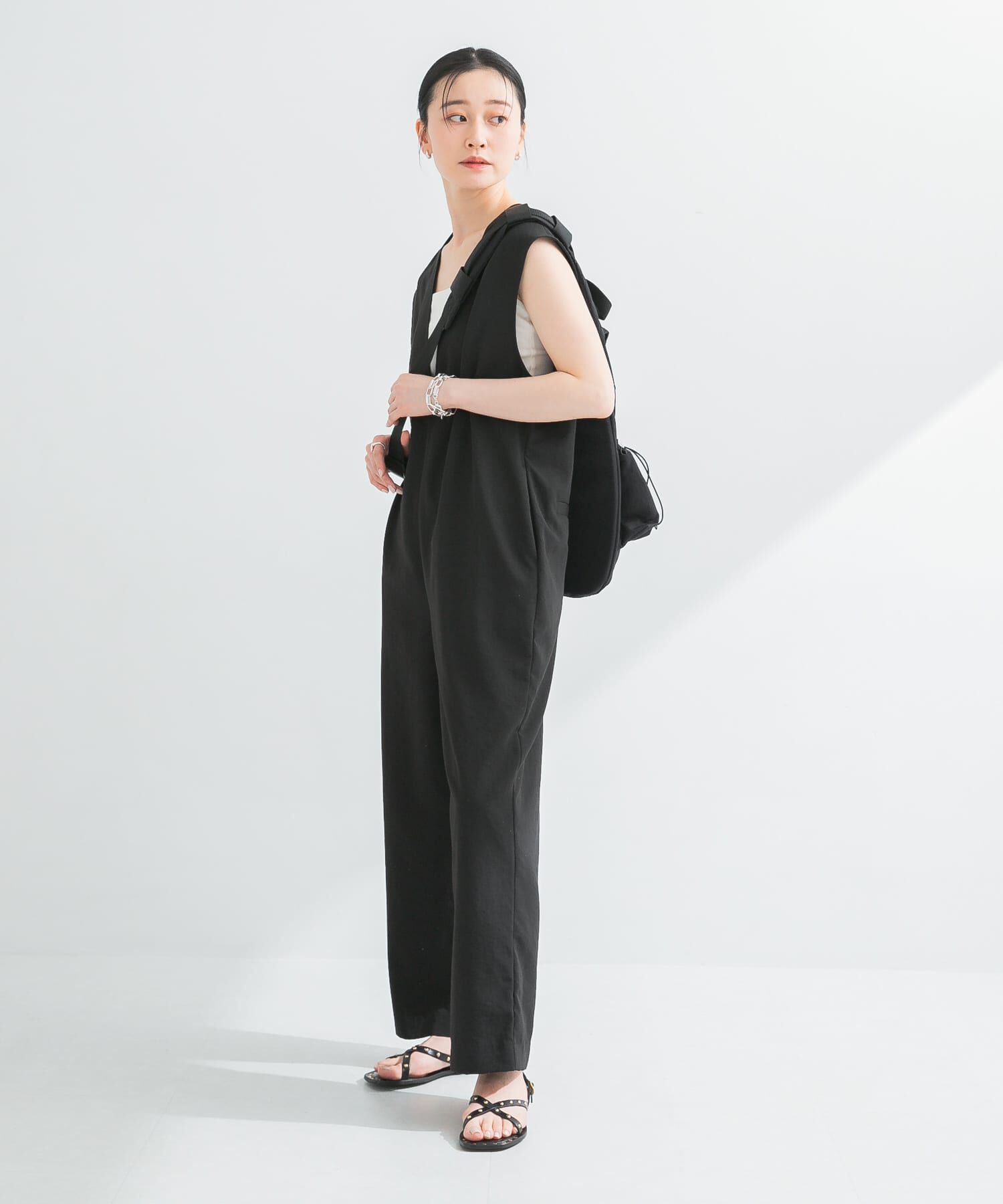 URBAN RESEARCH「『2サイズ展開』リネンライク深Vネックオールインワン」|スカート|