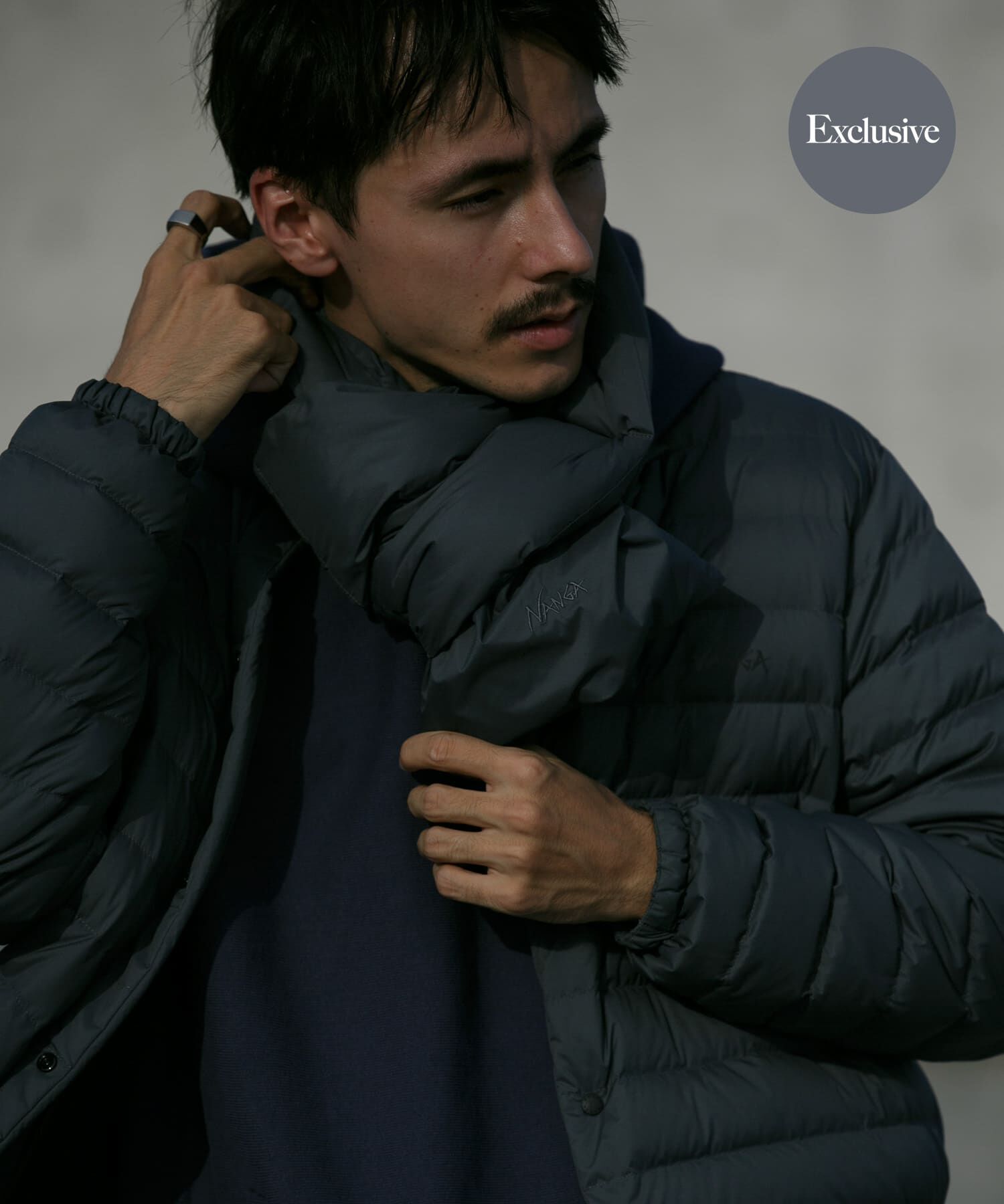 URBAN RESEARCH DOORS「『別注』NANGA&times;DOORS　DOWN MUFFLER」|マフラー|ブルー