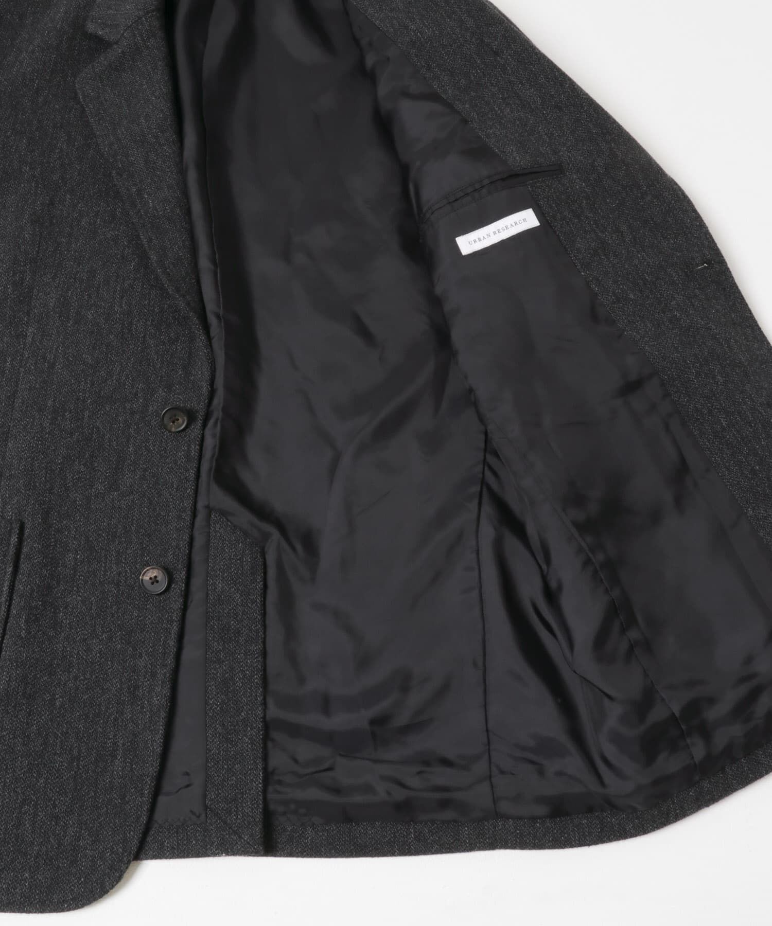 URBAN RESEARCH「new basic　VINTAGE WOOL TWEED JACKET」|ノーカラーコート|