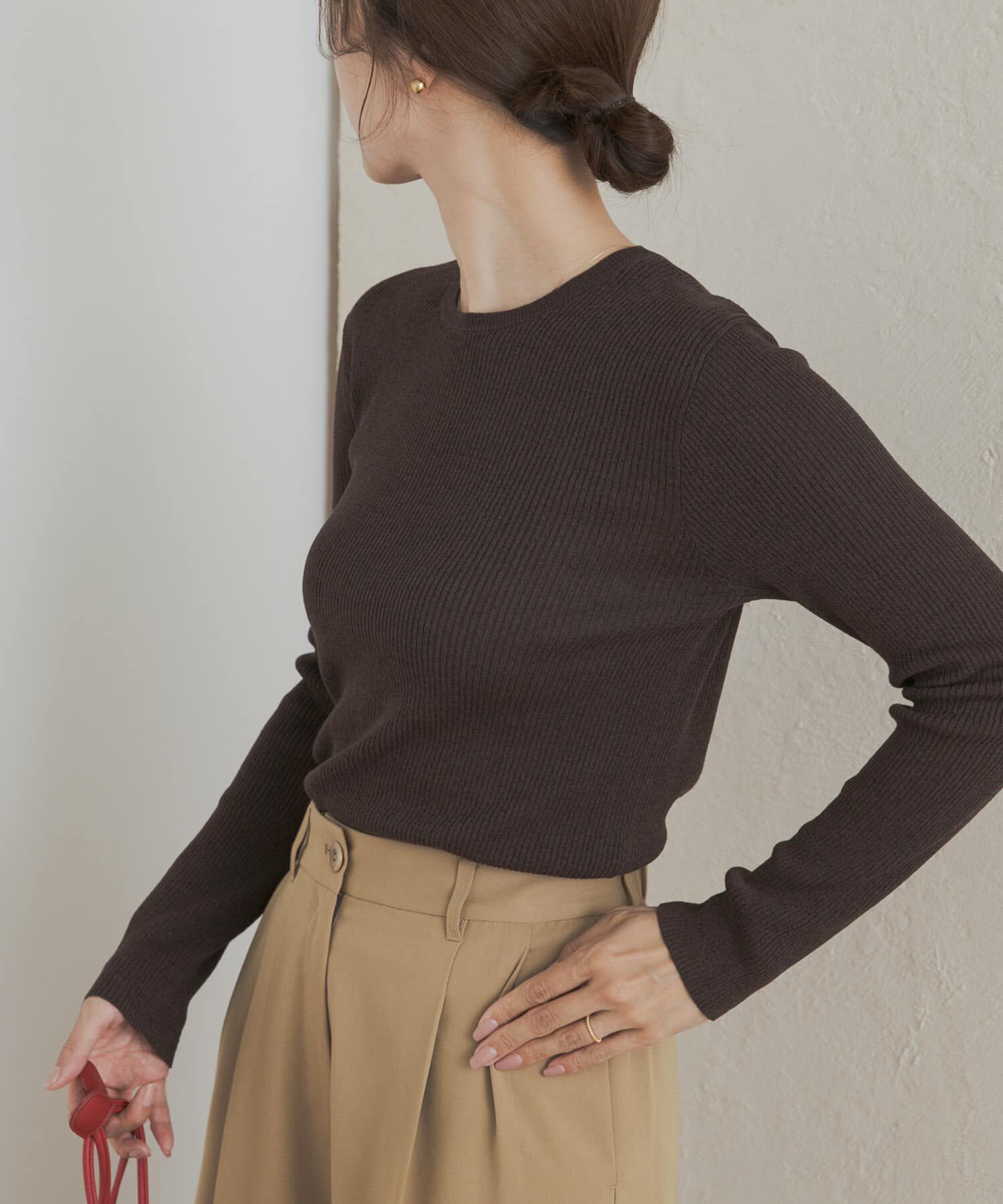 URBAN RESEARCH DOORS「ラメリブプルオーバー」|ニット・セーター|