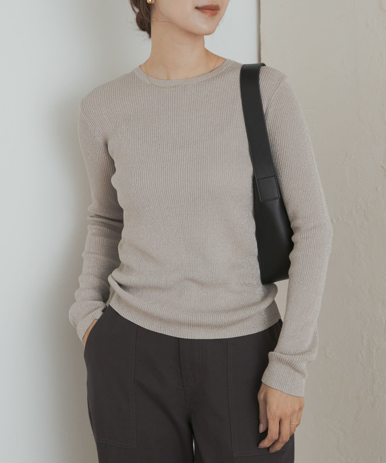 URBAN RESEARCH DOORS「ラメリブプルオーバー」|ニット・セーター|