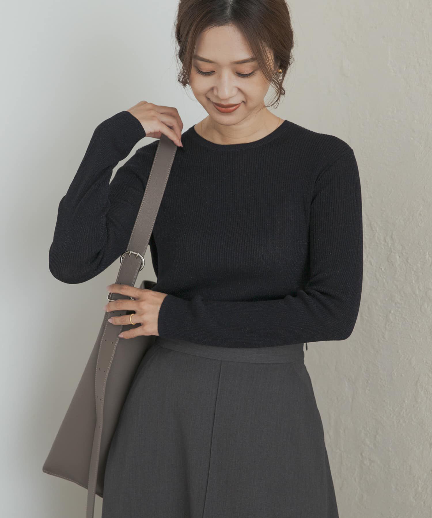 URBAN RESEARCH DOORS「ラメリブプルオーバー」|ニット・セーター|