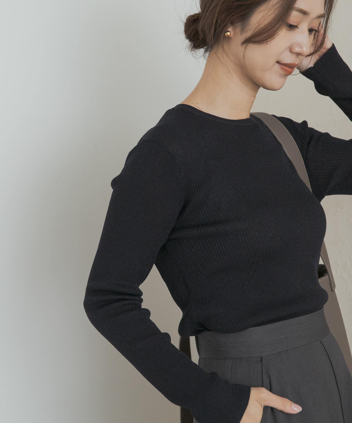 URBAN RESEARCH DOORS「ラメリブプルオーバー」|ニット・セーター|