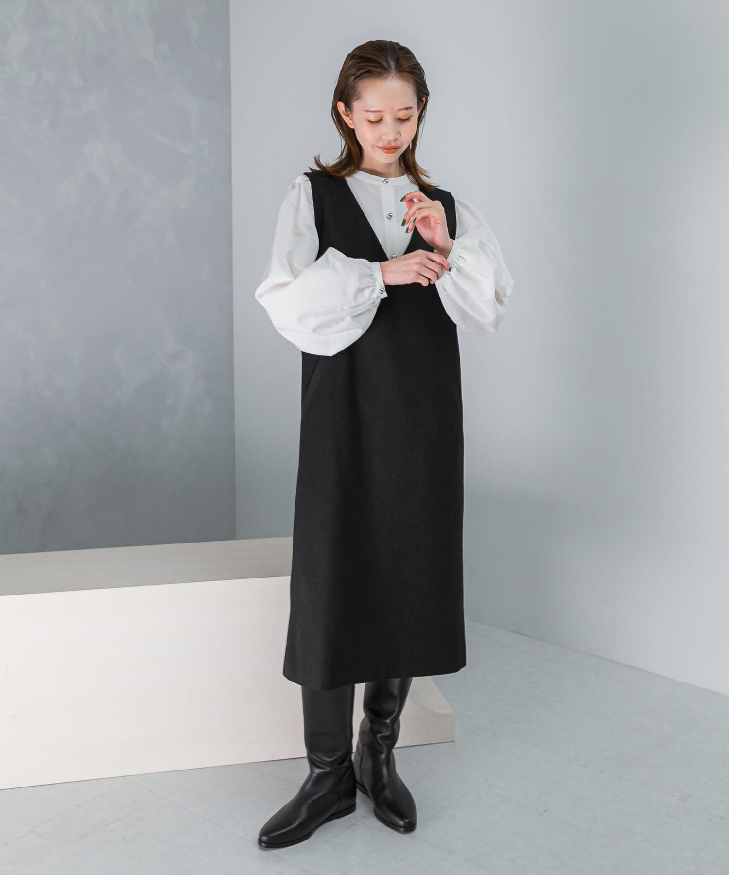 URBAN RESEARCH ROSSO「バンドカラーボリュームシャツブラウス」|シャツ・ブラウス|