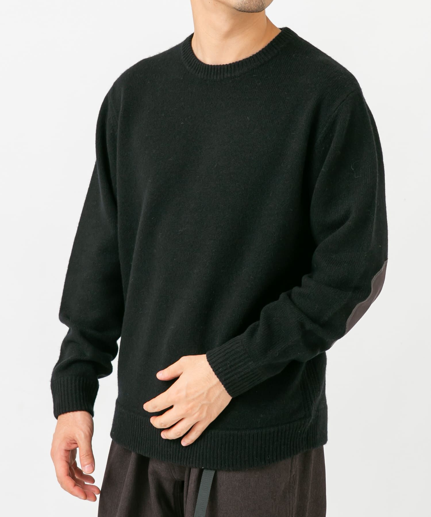 URBAN RESEARCH ROSSO「『XLサイズあり』ハミルトンラムズウールエルボーパッチニット」|ニット・セーター|