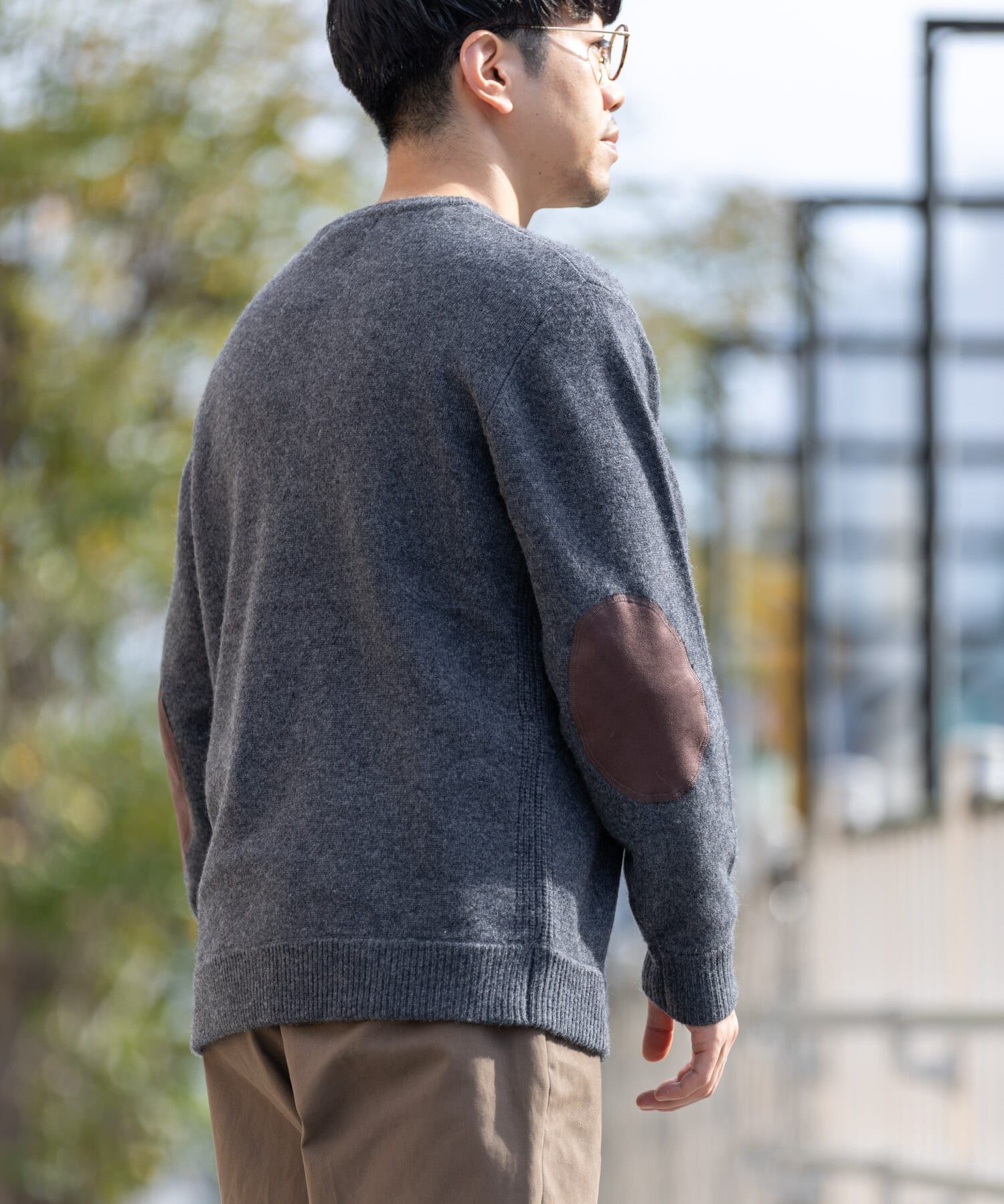 URBAN RESEARCH ROSSO「『XLサイズあり』ハミルトンラムズウールエルボーパッチニット」|ニット・セーター|